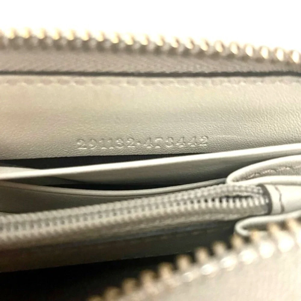 Gucci Wallet Long Continental Card White Leather GG Monogram Brown Zip Around - Picture 7 of 8
